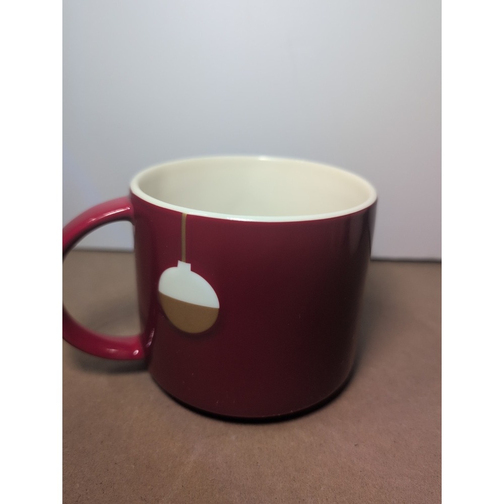 Starbucks 2012 Red Holiday White Gold Ornaments Coffee Tea Mug X-mas Vibes - Picture 3 of 6